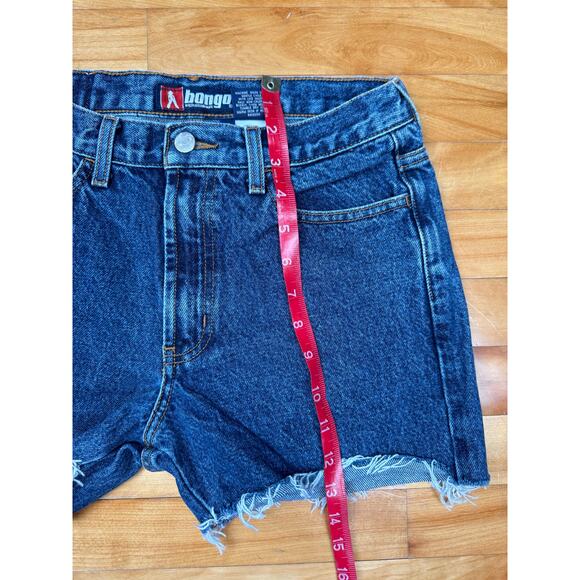 Vintage 90s Bongo Jean Shorts, Dark Wash Cutoffs, W28", 100% Cotton, Size 5/6 - Picture 7 of 10
